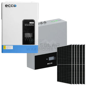 Ecco 5.5KVA/5500W MPPT Combo 5.12 KWH AH Battery 6X 430W Mono Solar Panels Inverter Combo