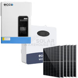 Ecco 5.5KVA/5500W MPPT Combo 5.12 KWH AH Battery + 6X 450W Mono Solar Panels Inverter Combo