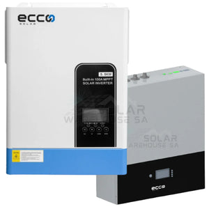 ECCO 5.5 KVA PURE SINE WAVE LOAD SHEDDING COMBO 5500 WATT 5.12 KWH BATTERY LITHIUM LIFEPO4 + WIFI