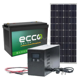 Ecco Pure Sine Wave Lithium Battery Budget Combo 1500 Watt 100 AH Lithium Battery 1x 300W Solar Panel