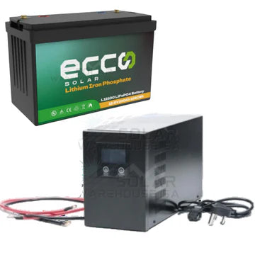 ECCO PURE SINE WAVE LITHIUM BATTERY LOADSHEDDING BUDGET COMBO 1500 WATT HYBRID INVERTER 100 AH LITHIUM BATTERY