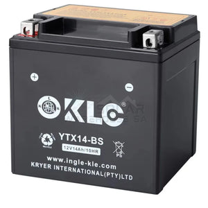 KLE YTX14 12V 14Ah/10HR Motorcycle Battery