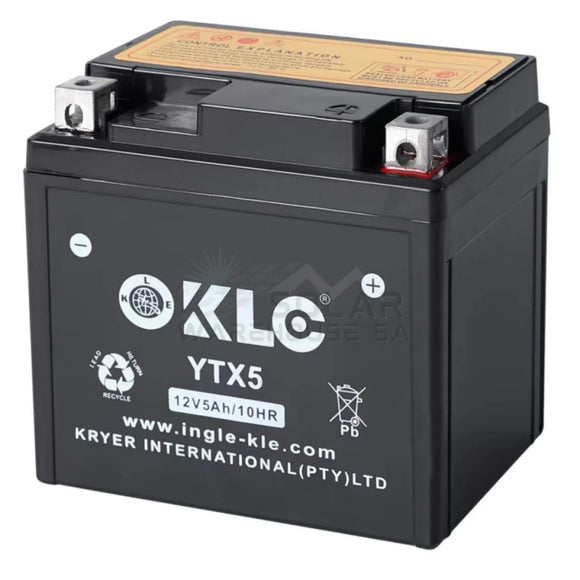 KLE YTX5 12V 5Ah/10HR Motorcycle Battery