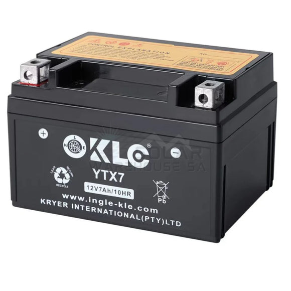 KLE YTX7 12V 7Ah/10HR Motorcycle Battery