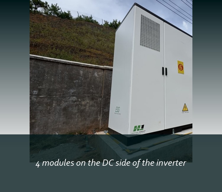 4 modules on the DC side of the inverter