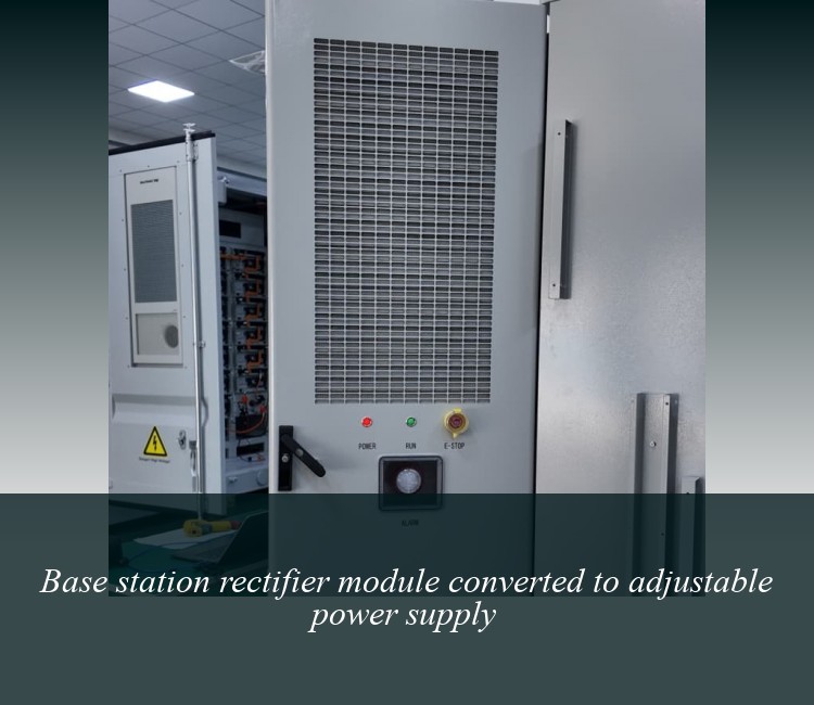 Base station rectifier module converted to adjustable power supply