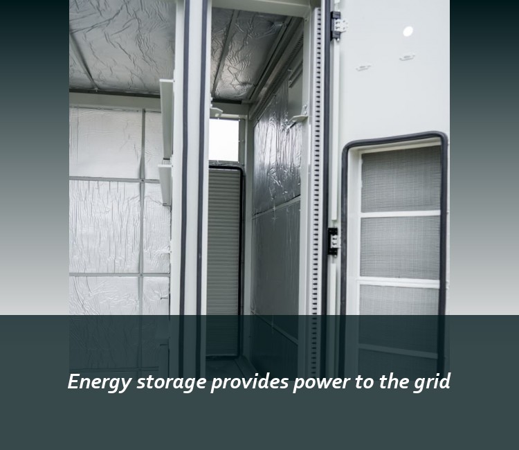 Energy storage provides power to the grid