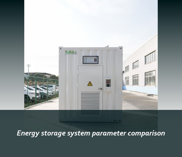 Energy storage system parameter comparison