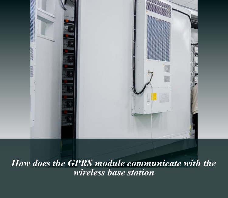 How does the GPRS module communicate with the wireless base station
