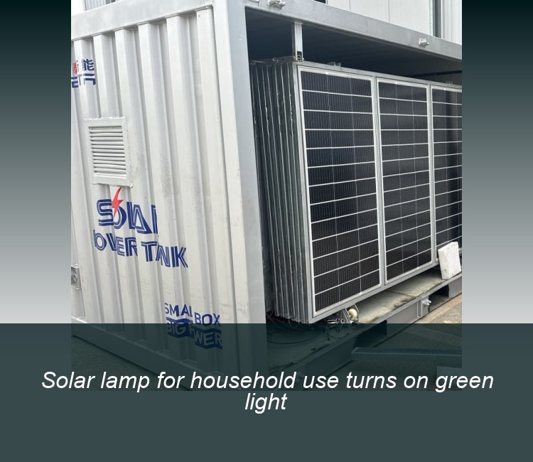 Solar lamp for household use turns on green light