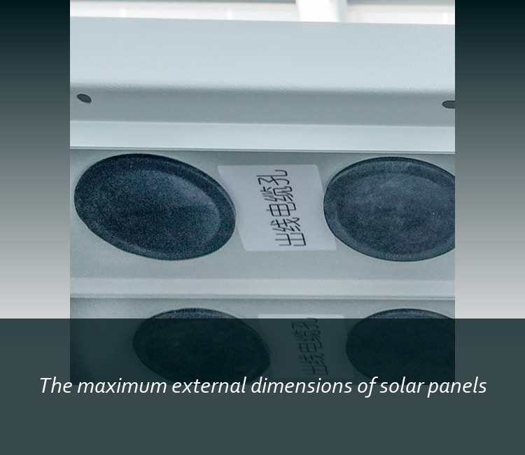 The maximum external dimensions of solar panels
